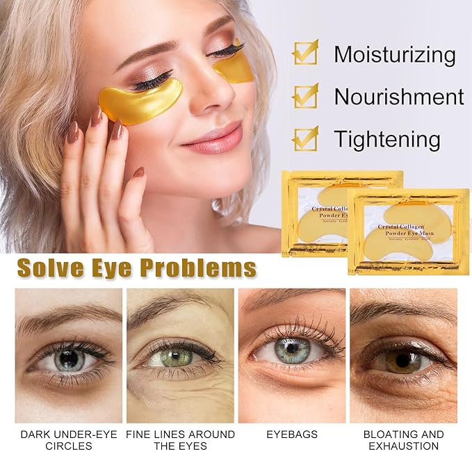 30 Pairs 24K Gold Eye Masks & Lip Masks, Under Eye Patches - Image 3