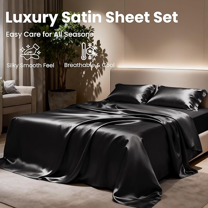 Love's cabin California King Satin Sheet Sets - Image 8