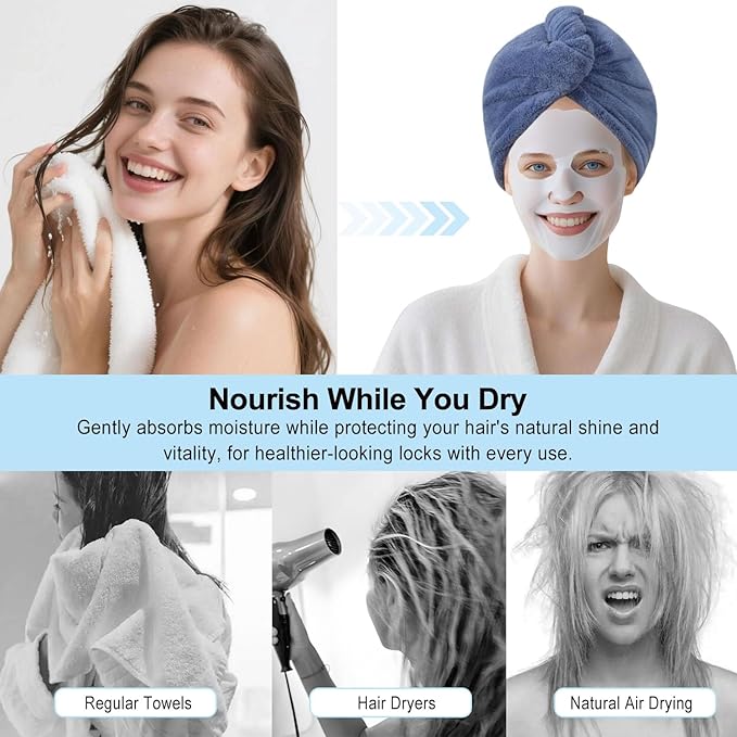 Microfiber Hair Drying Towel Wrap - Image 6