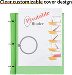 Tashkummy 360° Pivotable Project Organizer Binder, 2 Pack Upgraded 3 Ring Binder with Colored Tab Dividers with Pockets, Customizable Cover Multi Pocket Folder Binder for Home, School, Office- Purple