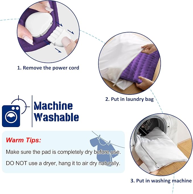 Electric Heating pad with 6 Heat Settings, Auto Shut Off, Dry Electric Heating - Image 4