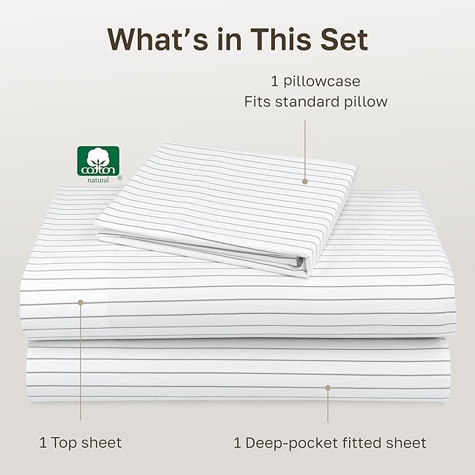 California Design Den Soft 100% Cotton Twin Size Bed Sheets Set, 400 Thread - Image 4