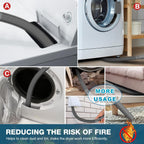 Sealegend 15-Piece Dryer Vent Cleaner Kit Omnidirectional Dryer Cleaning Kit Include 30 Feet Dryer Vent Brush, Black Dryer Lint Vacuum Attachment&Dryer Lint Trap Brush, Vacuum & Dryer Adapters