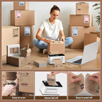 MUNBYN Brown 4"x6" Direct Thermal Shipping Labels, Commercial Grade Permanent Adhesive Fanfold Mailing Postage Label Paper for Thermal Printers and Packages, 220 Sheets per Stack