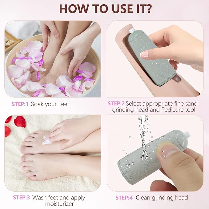 Electric Callus Removers for Feet, Haootadiy Electric Foot Callus Remover - Image 6