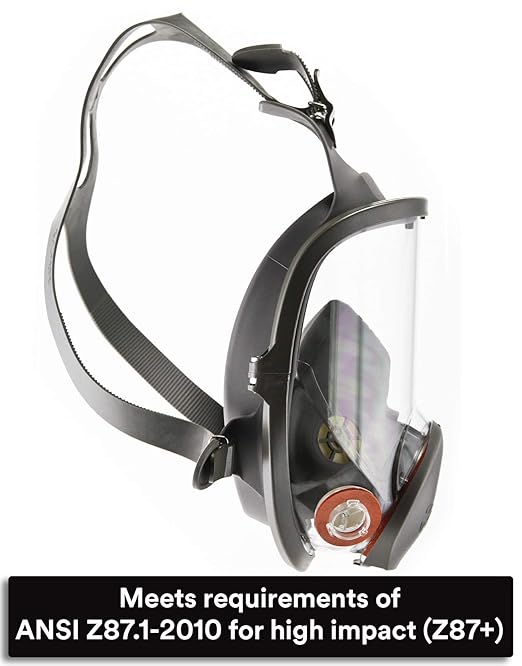3M Full Facepiece Reusable Respirator 6800, Large Lens, ANSI High Impact Eye - Image 10