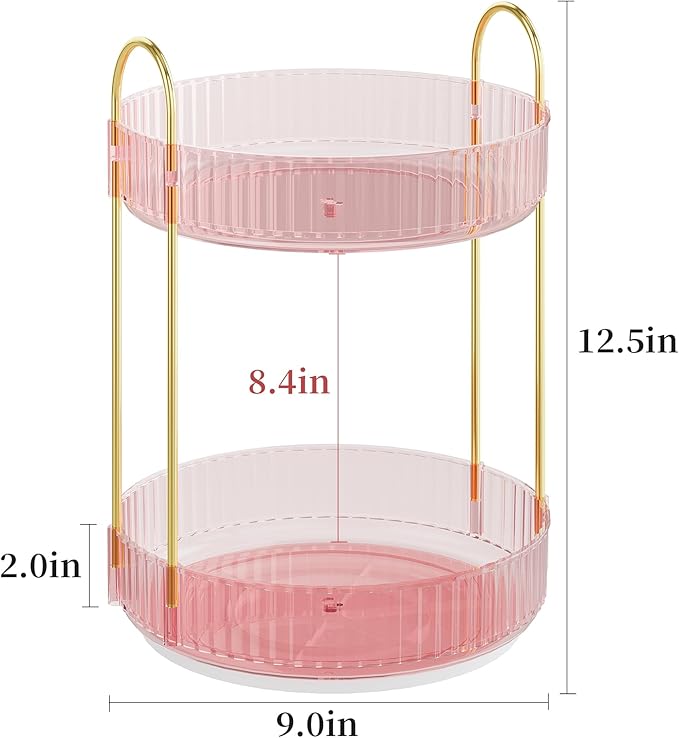 Rotating Makeup Organizer Countertop, Skincare Organizers, Spinning Perfume - Image 2