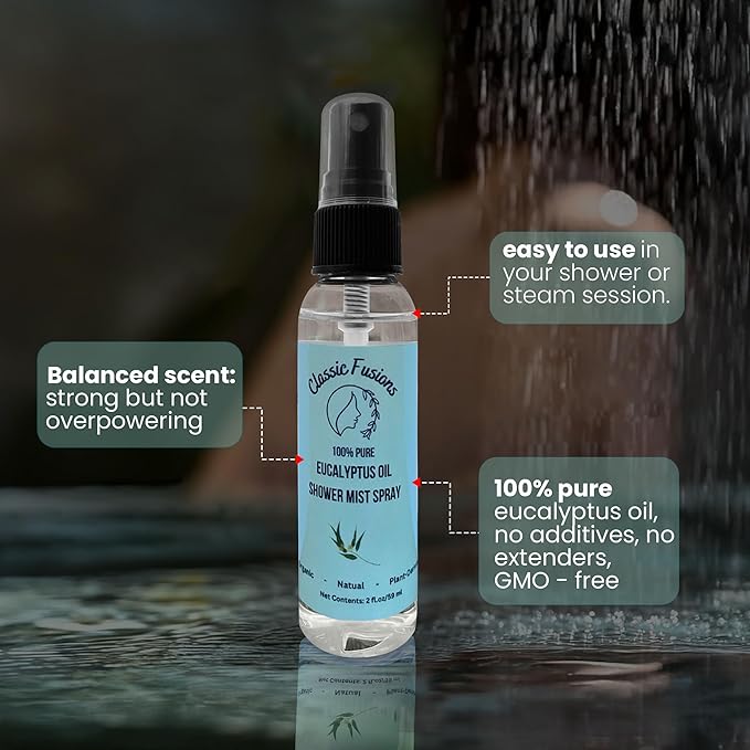 100% Pure Eucalyptus Oil Shower Spray – 2oz Natural Mist - Image 3