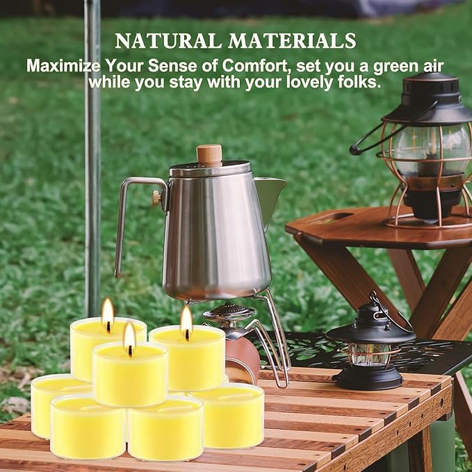 100 Pack Clear Tea Lights Candles Bulk, Summer Citronella Candle Outdoor and - Image 5