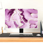 Baocicco Violet Gold Marble Waterproof Computer Monitor Dust Cover 22, 23, 24, 25 Inch for Home Office Creative Computer Dust Proof Monitor Covers for Computer Screen Anti-Static Dustproof Protective