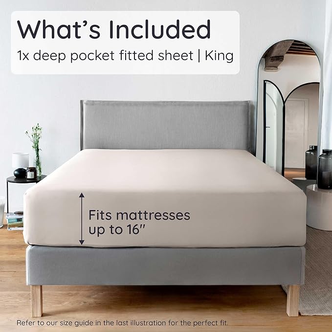 Bambaw 100% Viscose Derived from Bamboo Fitted Sheet King Size, Cooling King - Image 2