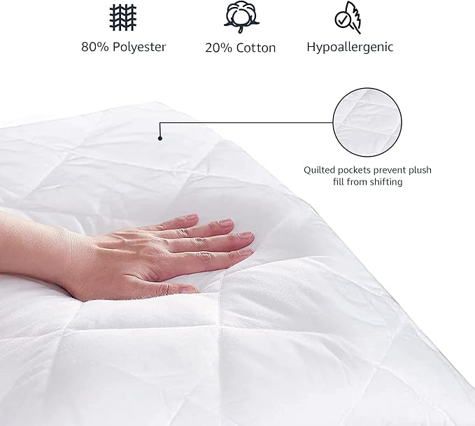 Amazon Basics Hypoallergenic Quilted Mattress Topper Pad, 18 Inches Deep - Image 3