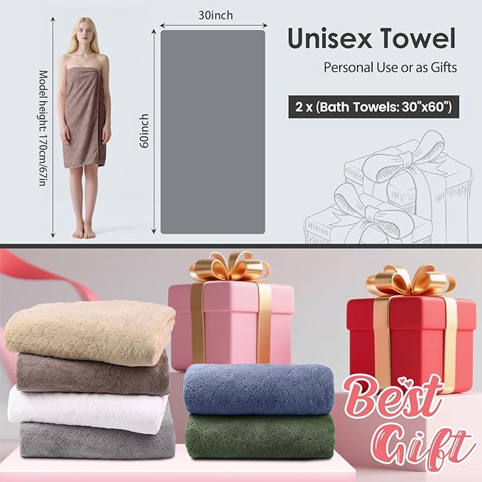 JML Microfiber Bath Towels, Ultra Soft, Super Absorbent and Fast Drying - Image 3