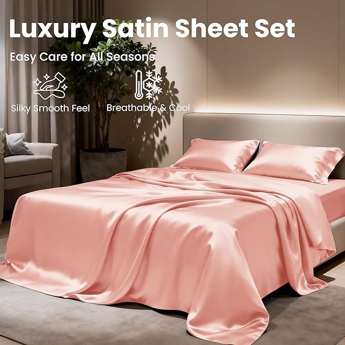 Love's cabin Full Size Satin Sheet Sets - Image 8