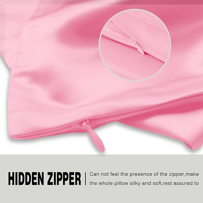 Silk Pillow Cases 2 Pack, Soft Breathable and Sliky Standard Size Pillow Cases - Image 4