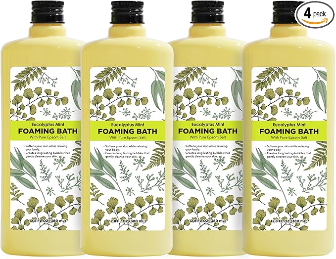 Bubble Bath for Women, Eucalyptus Mint Scented Bubble Bath Gifts Set, Foaming by SerenitySanctuary