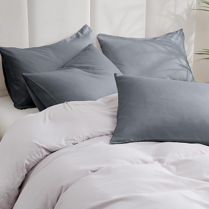 ZPECC Dark Gray Pillow Cases Standard Size Set of 4, 20x26 Envelope Closure - Image 2