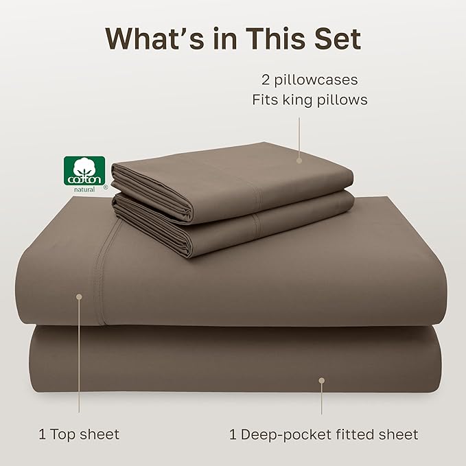 California Design Den 600 Thread Count Sheets King, 100% Cotton Sheet, King - Image 4
