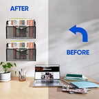 Magnetic File Holder 3 Pockets File Folder Organizer, Office Hanging Magazine Rack for File Cabinets, Magnetic Paper Holder, No Drilling Mail Organizer for Refrigerator, Whiteboard, Office, Kitchen