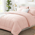 CozyLux Oversized Queen Comforter Sets Blush Pink, 7 Pieces Bed in a Bag by CozyLux
