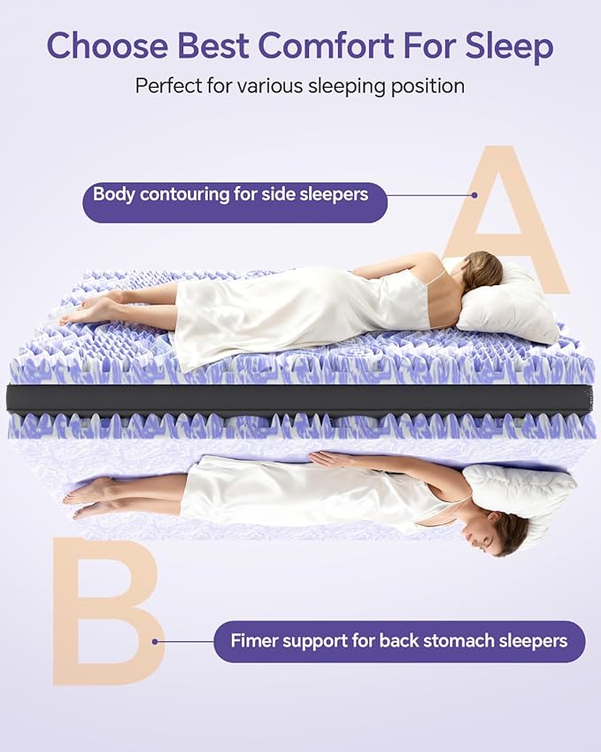 ChiXpace Dual Layer 5 Inch Memory Foam Mattress Topper Queen - Image 4