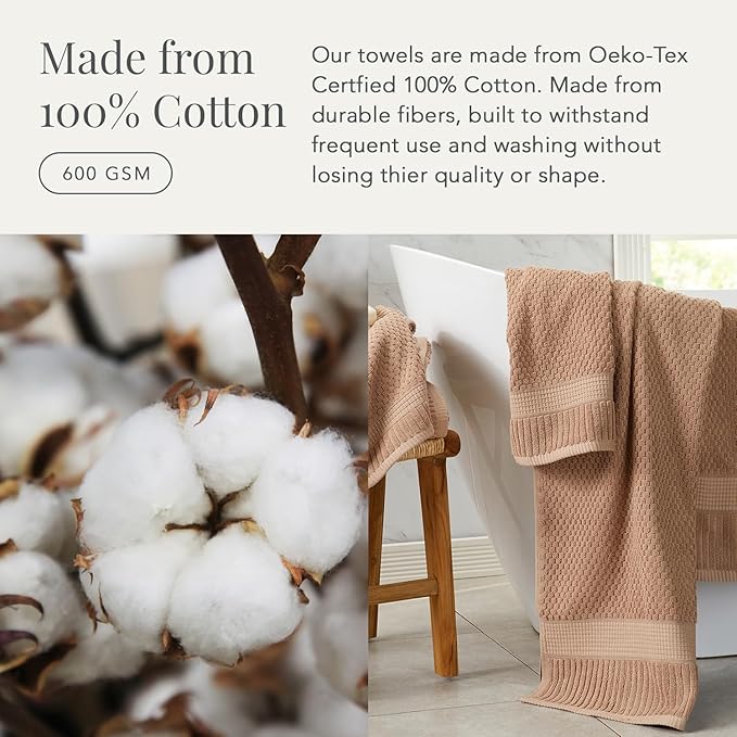 NY Loft 100% Cotton Towel Set 6 Piece Towel Set | Super Soft & Absorbent - Image 4
