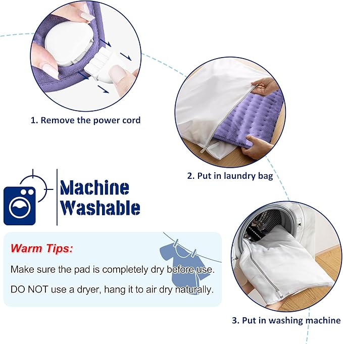 Electric Heating pad with 6 Heat Settings, Auto Shut Off, Dry Electric Heating - Image 4