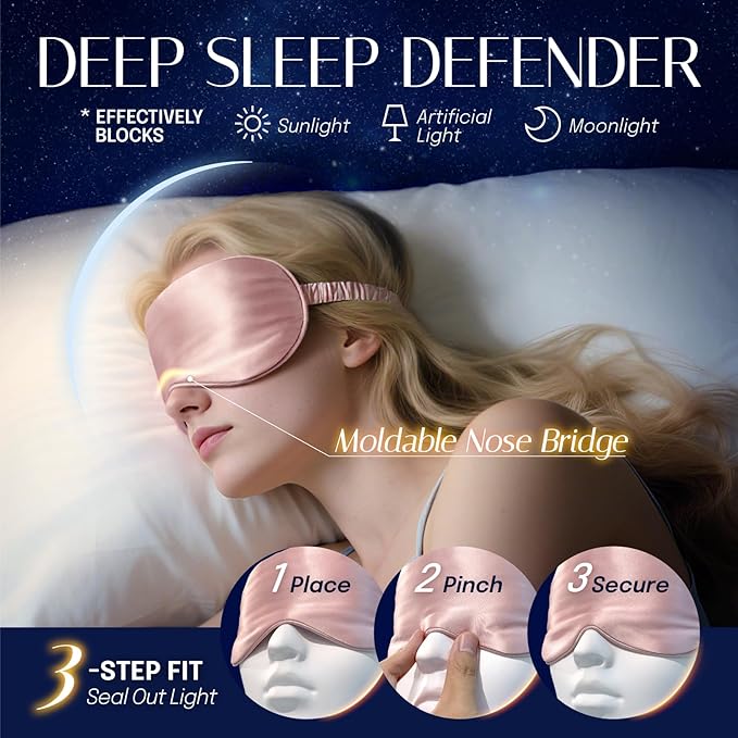 OLESILK Silk Sleep Mask Eye Mask Blindfold - Image 3