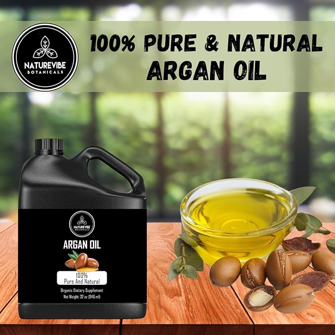 Naturevibe Botanicals Argan Oil 32 Fl oz – Cold Pressed, Pure Moroccan Argan Oil - Image 2