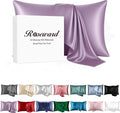 Purple Silk Pillowcase for Hair and Skin Made in USA, Pure 22 Momme Silk Pillow by ROSEWARD