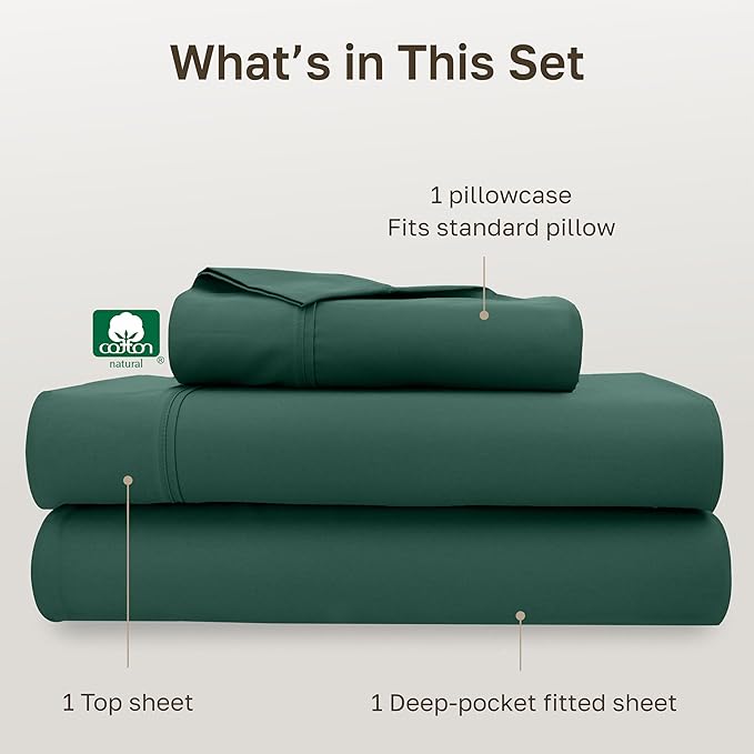 California Design Den Soft 100% Cotton Sheets Twin Size Set, 400 Thread Count - Image 4