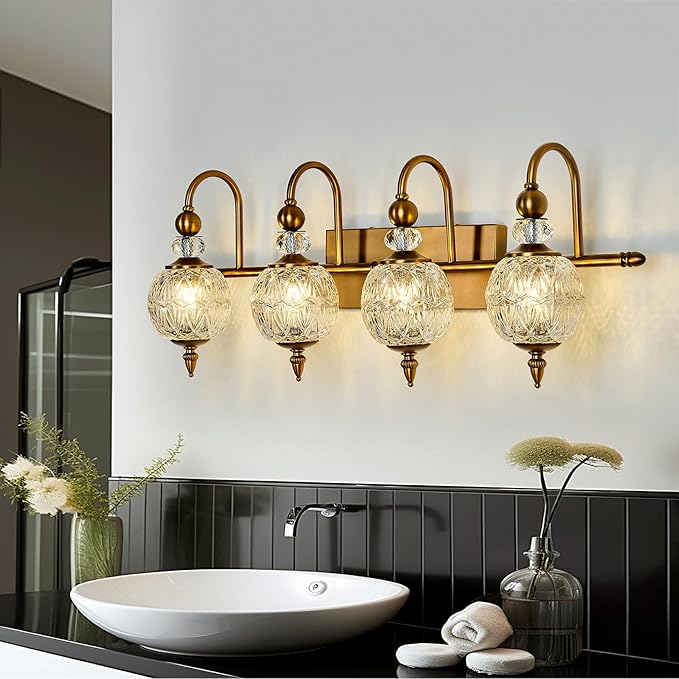 Piepooye Vintage Bathroom Light Fixtures Gold Vanity Light by Piepooye