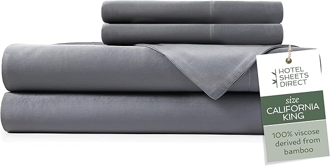 Hotel Sheets Direct 4 Piece Bed Sheet Set California King Size, 100% Viscose by HOTELSHEETSDIRECT