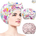 2 PCS Shower Caps, Reusable & Extra Large & Adjustable & Double Layer by WINSTECK