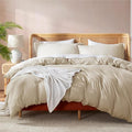 Nestl Beige Cream Duvet Cover King Size by Nestl