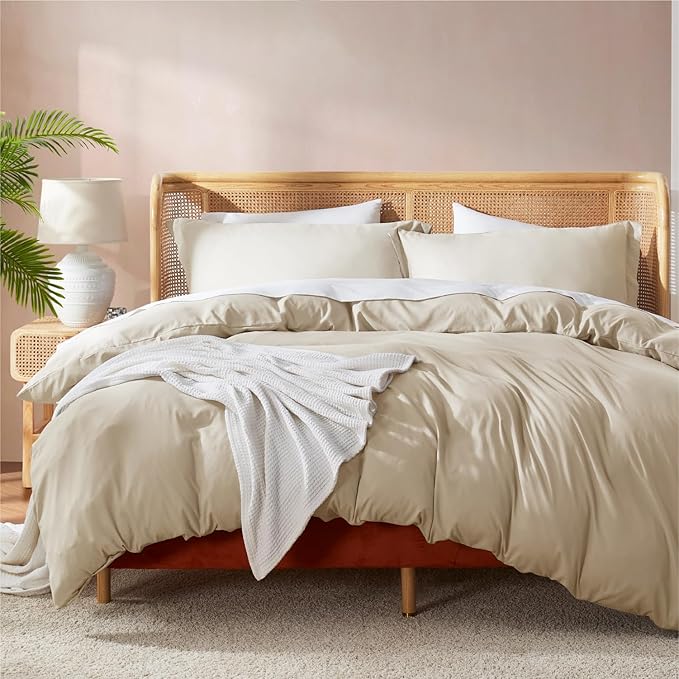 Nestl Beige Cream Duvet Cover Full Size by Nestl