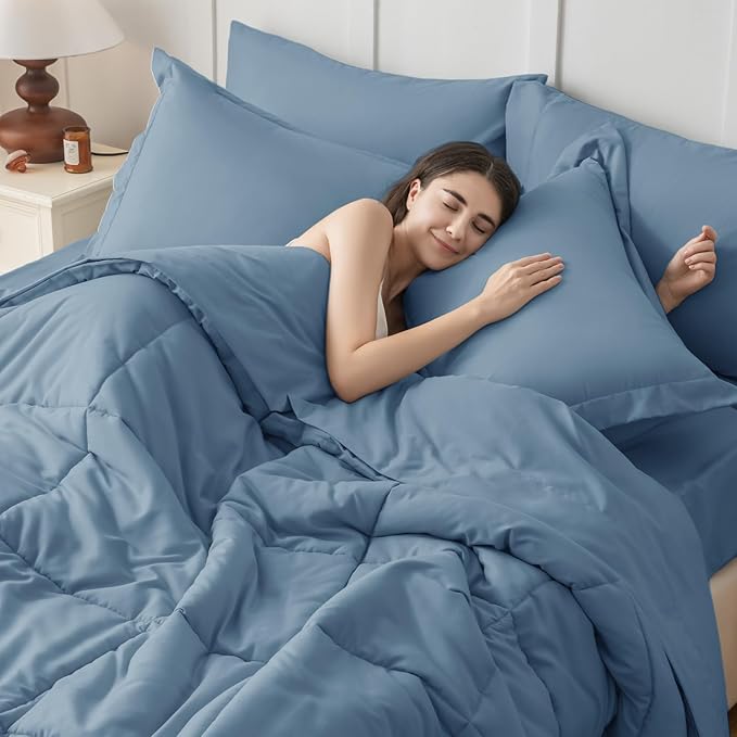 JOLLYVOGUE Queen Comforter Set, Ultra-Soft Bed in a Bag Queen Size 7 Pieces - Image 6