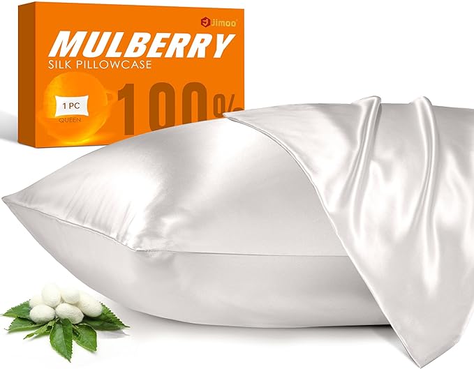 100% Mulberry Silk Pillowcase for Hair and Skin, 22 Momme Pure Natural Silk by JJIMOO