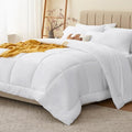 CozyLux Queen Comforter Set White, 7 Pieces Bed in a Bag, All Season Bedding by CozyLux