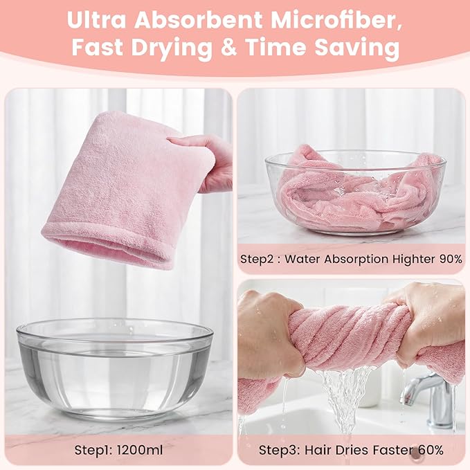 3 Pack Microfiber Hair Towel Wrap - Image 8