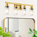 Bathroom Vanity Light, 4-Light Modern Matte Gold Wall Sconce Lighting by DIKAIDALights