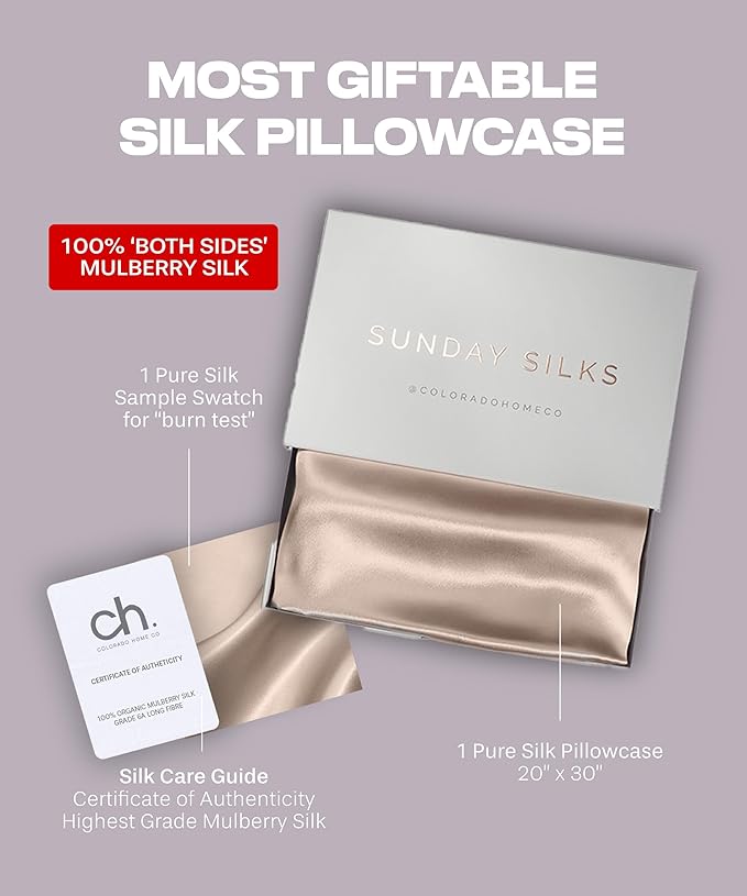 SUNDAYSILKS™ Premium Silk Pillow Cases | 100% Mulberry Silk Pillowcase - Image 6