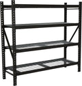 Ironton 4-Tier Industrial Steel Shelving Unit, 8,000-Pound Load Capacity, Garage Storage Rack, 77" W x 24" D x 72" H
