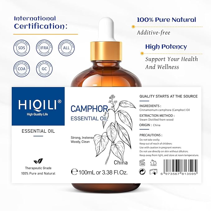 HIQILI 100ML Camphor Essential Oil Pure, 100% Undiluted - Image 7