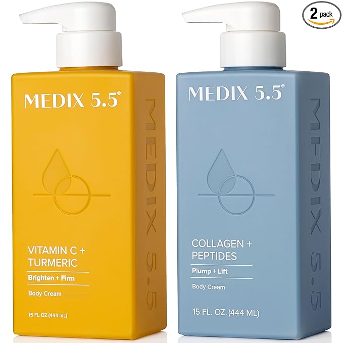 Medix 5.5 Vitamin C Lotion + Collagen Cream Anti Aging Moisturizer Skincare Set by Medix55