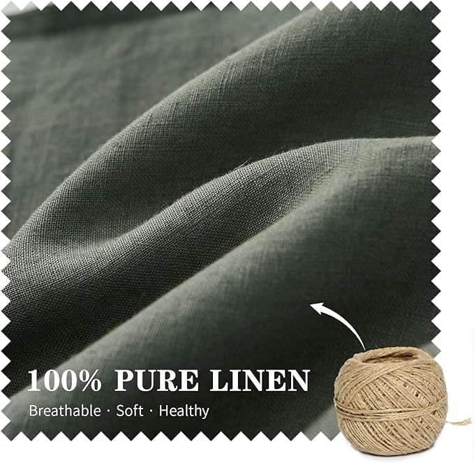 Simple&Opulence 100% Linen Lumbar Pillow Cover 12 x 20 Inches Set of 2 - Image 2