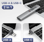 Wireless Presentation Clicker PowerPoint Remote: USB C A Presenter PPT Power Point Google Slide Advancer with Laser Pointer Smart Board Clicker for Computer Laptop Mac Projector Office Classroom