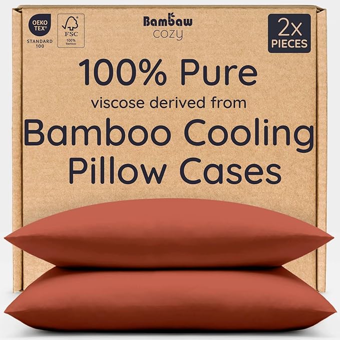 Bambaw 100% Viscose Derived from Bamboo Pillowcases King Size – Set of 2 by Bambaw