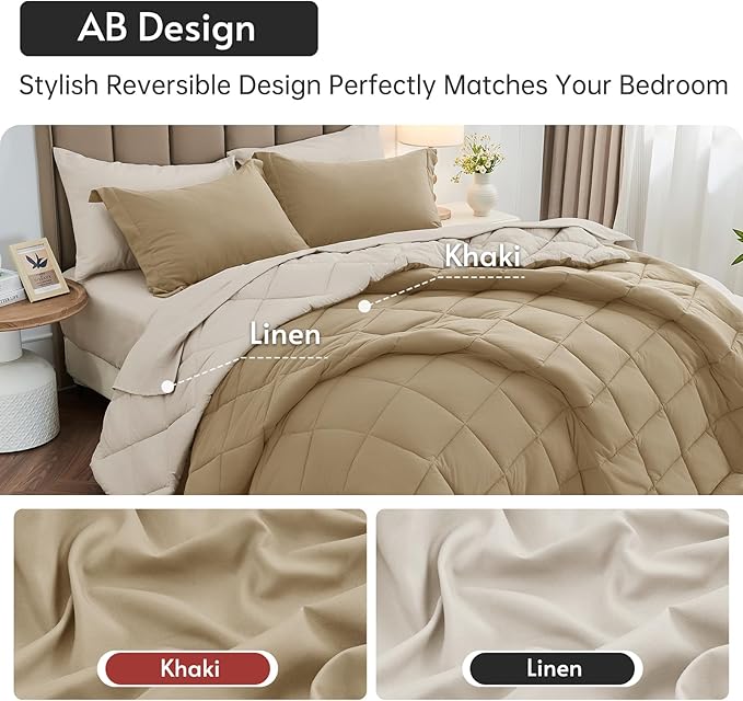 MUXHOMO 5 Pieces Twin Comforter Set, Reversible Bed in a Bag Twin Size - Image 3
