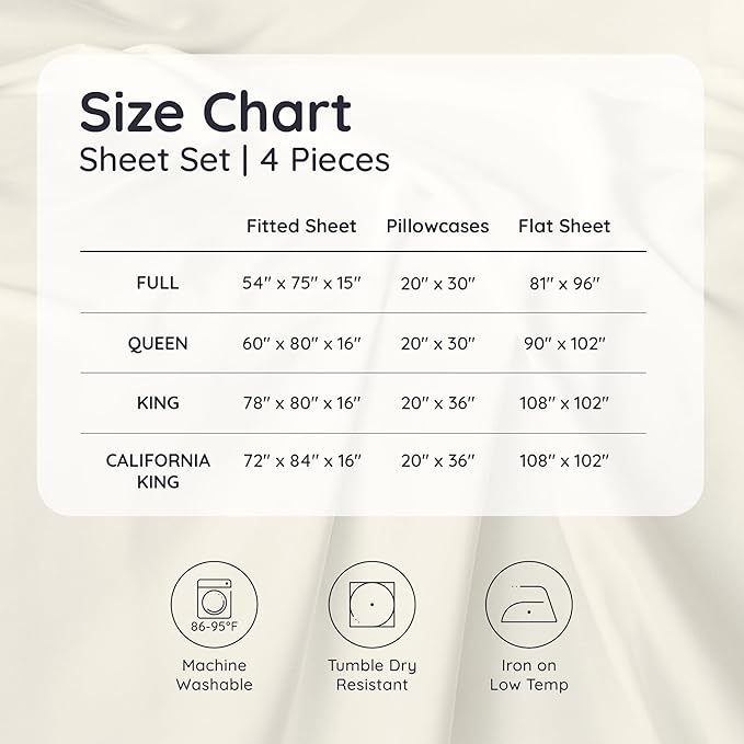 Bambaw 100% Viscose Derived from Bamboo Sheets Queen Size Deep Pocket Set – - Image 8